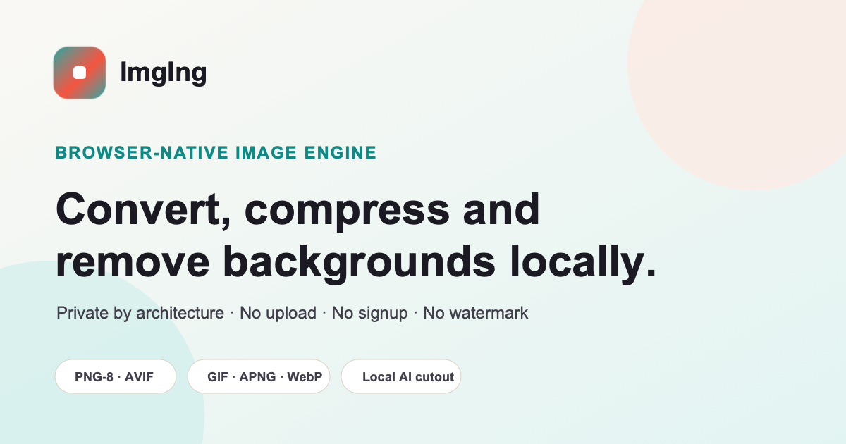 Imging – Local Image Tools